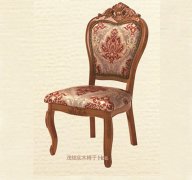 欧式实木雕花软包餐椅子-型号：DY616